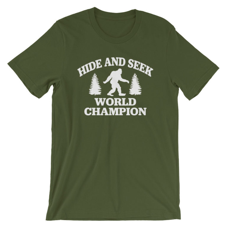 Bigfoot hide and seek champion tshirt