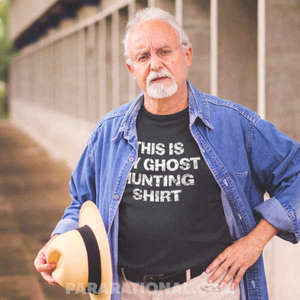 man in his ghost hunting shirt