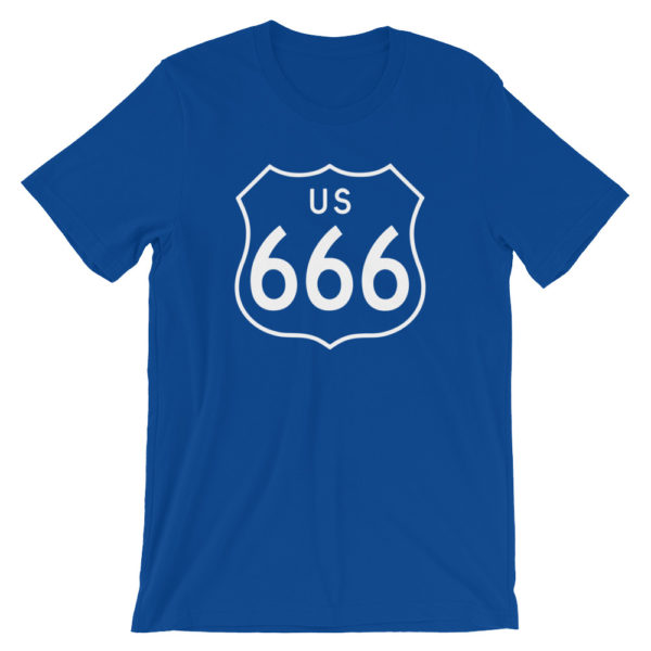 Highway 666 t-shirt royal blue