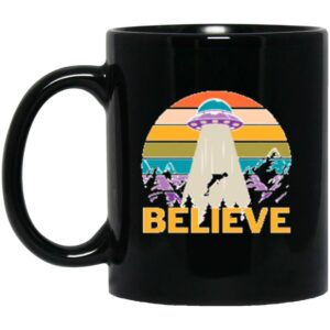 Believe UFO Black Mug