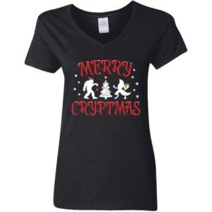 women's v-neck merry cryptmas t-shirt